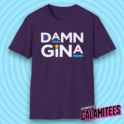Damn Gina 90s Style Martin Logo Parody Quote T-Shirt