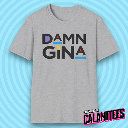 Damn Gina 90s Style Martin Logo Parody Quote T-Shirt