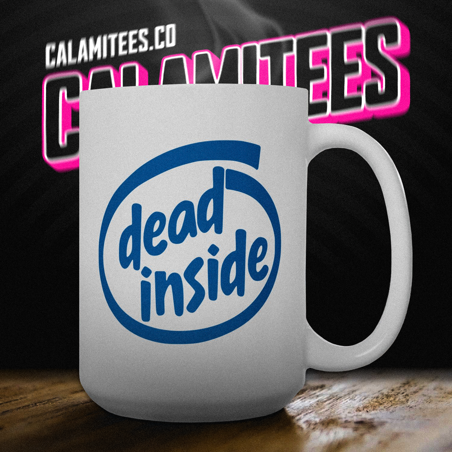 Dead Inside Intel Style Logo Parody Cynical Geek Humor 15 oz Ceramic Coffee Mug