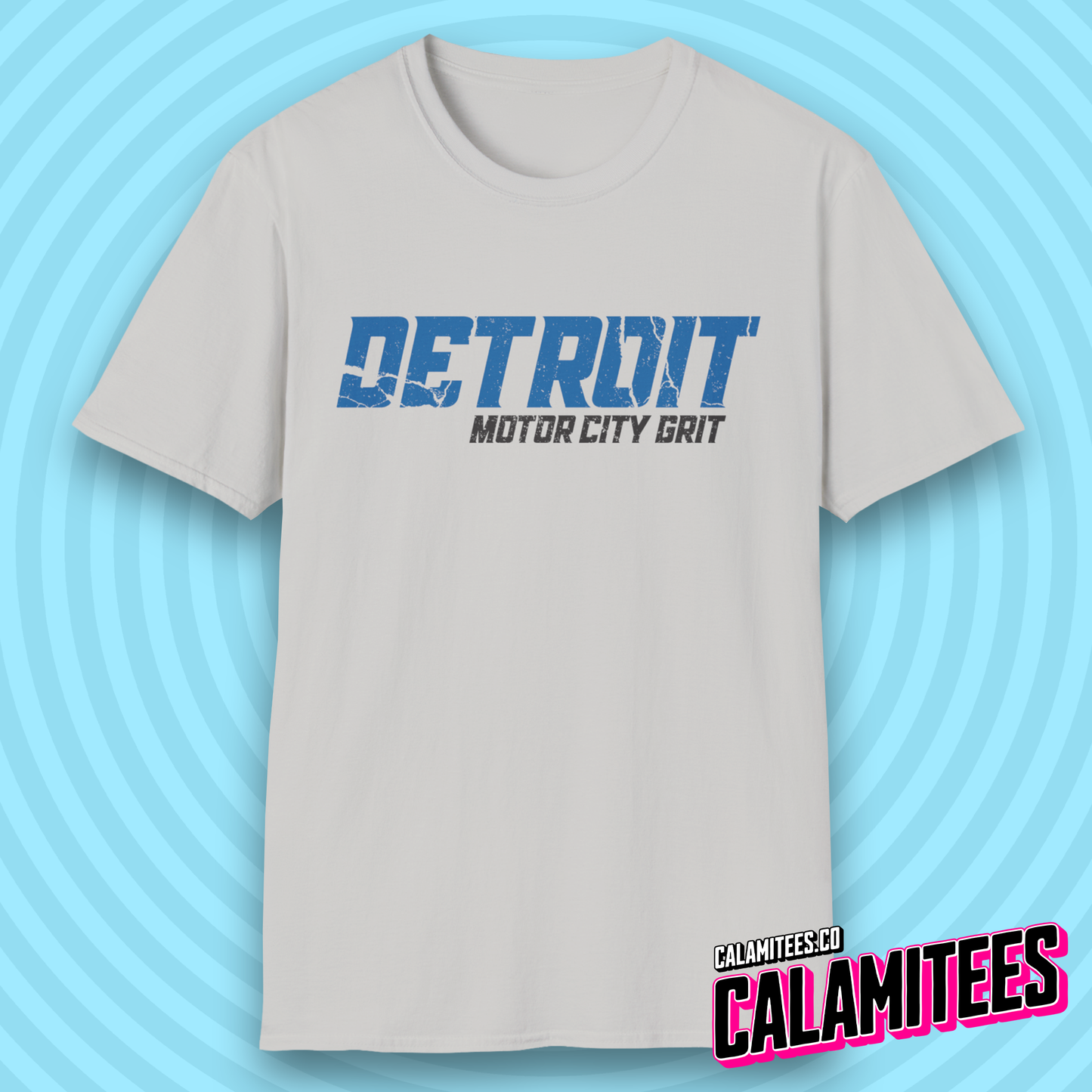Detroit MotorCity / Motor City Grit Distressed Grunge Style Lions T-Shirt