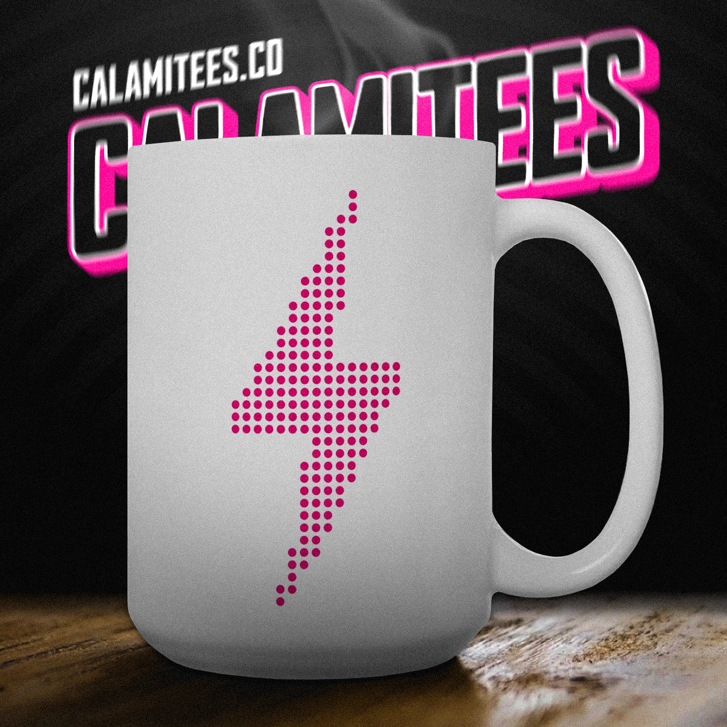 Dotted Style Lightning Bolt Graphic 15 oz Ceramic Coffee Mug