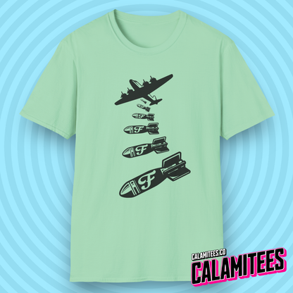 Dropping F-Bombs Funny War Plane T-Shirt - Perfect Tee For Potty Mouths