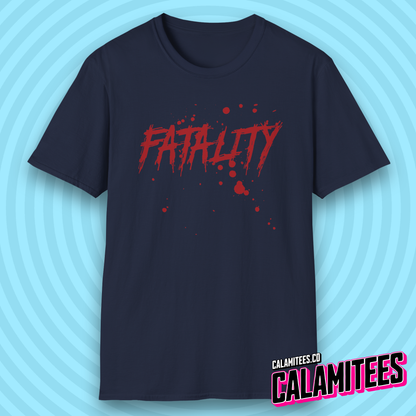 Fatality Blood Splatter Fighter Horror Style Gamer T-Shirt