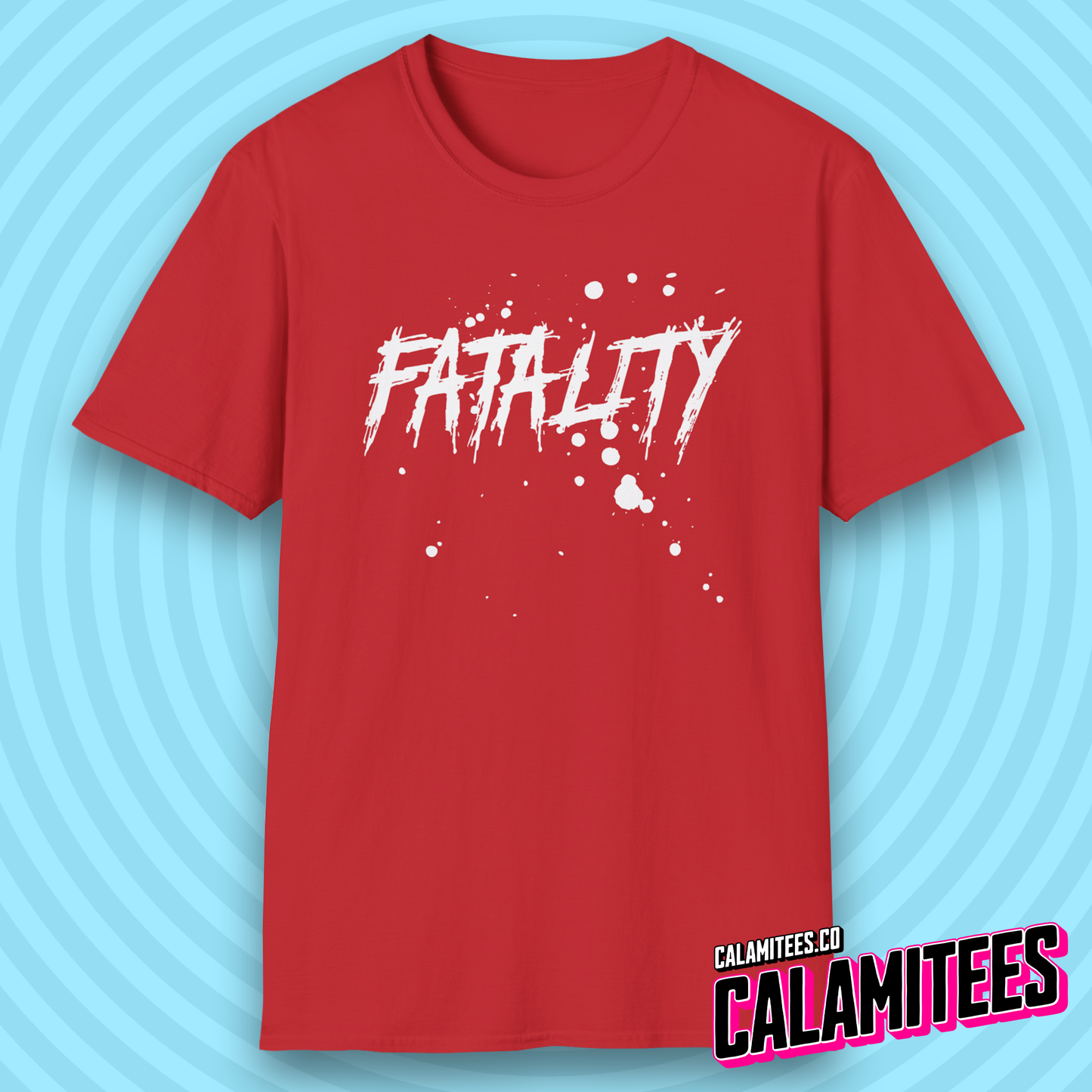 Fatality Blood Splatter Fighter Horror Style Gamer T-Shirt