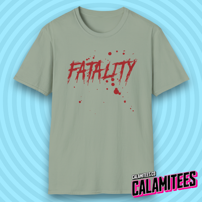 Fatality Blood Splatter Fighter Horror Style Gamer T-Shirt