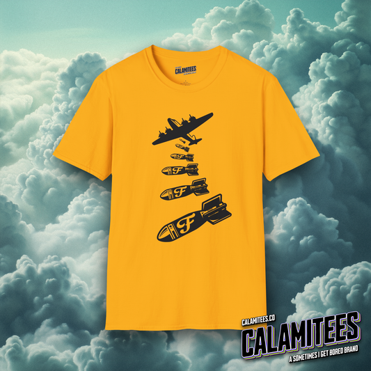 Dropping F-Bombs Funny War Plane T-Shirt - Perfect Tee For Potty Mouths