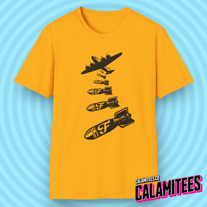 Dropping F-Bombs Funny War Plane T-Shirt - Perfect Tee For Potty Mouths