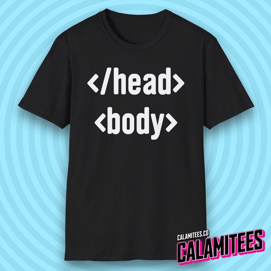Head & Body HTML Code Programmer Geek T-Shirt