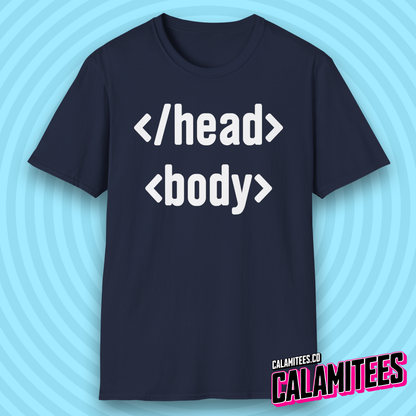 Head & Body HTML Code Programmer Geek T-Shirt