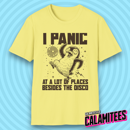I Panic at a Lot of Places Besides the Disco Crazy Penguin Funny T-Shirt
