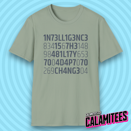 Intelligence Is the Ability to Adapt to Change Leetspeak Cipher Quote T-Shirt