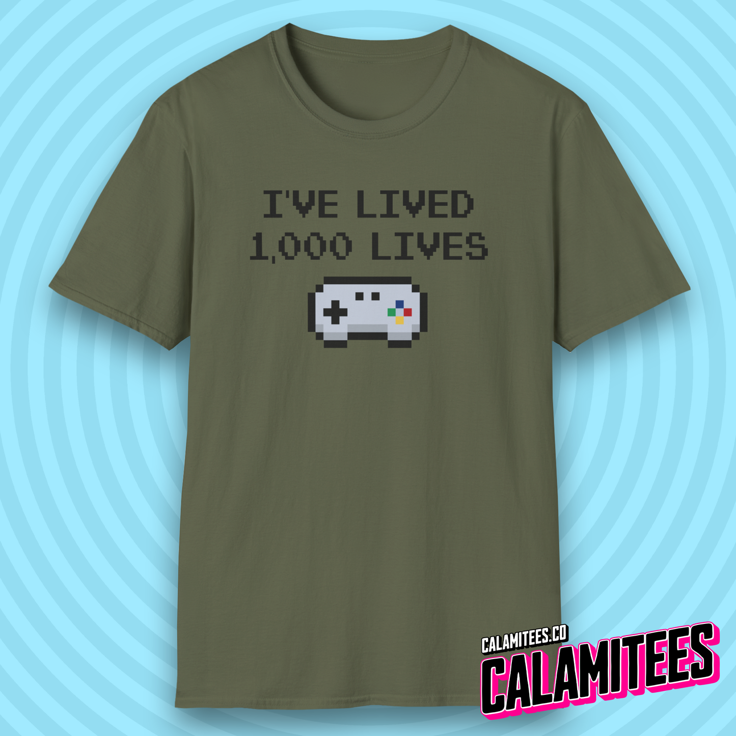 I've Lived 1,000 Lives 8-Bit Retro Pixel Art Video Gamer T-Shirt