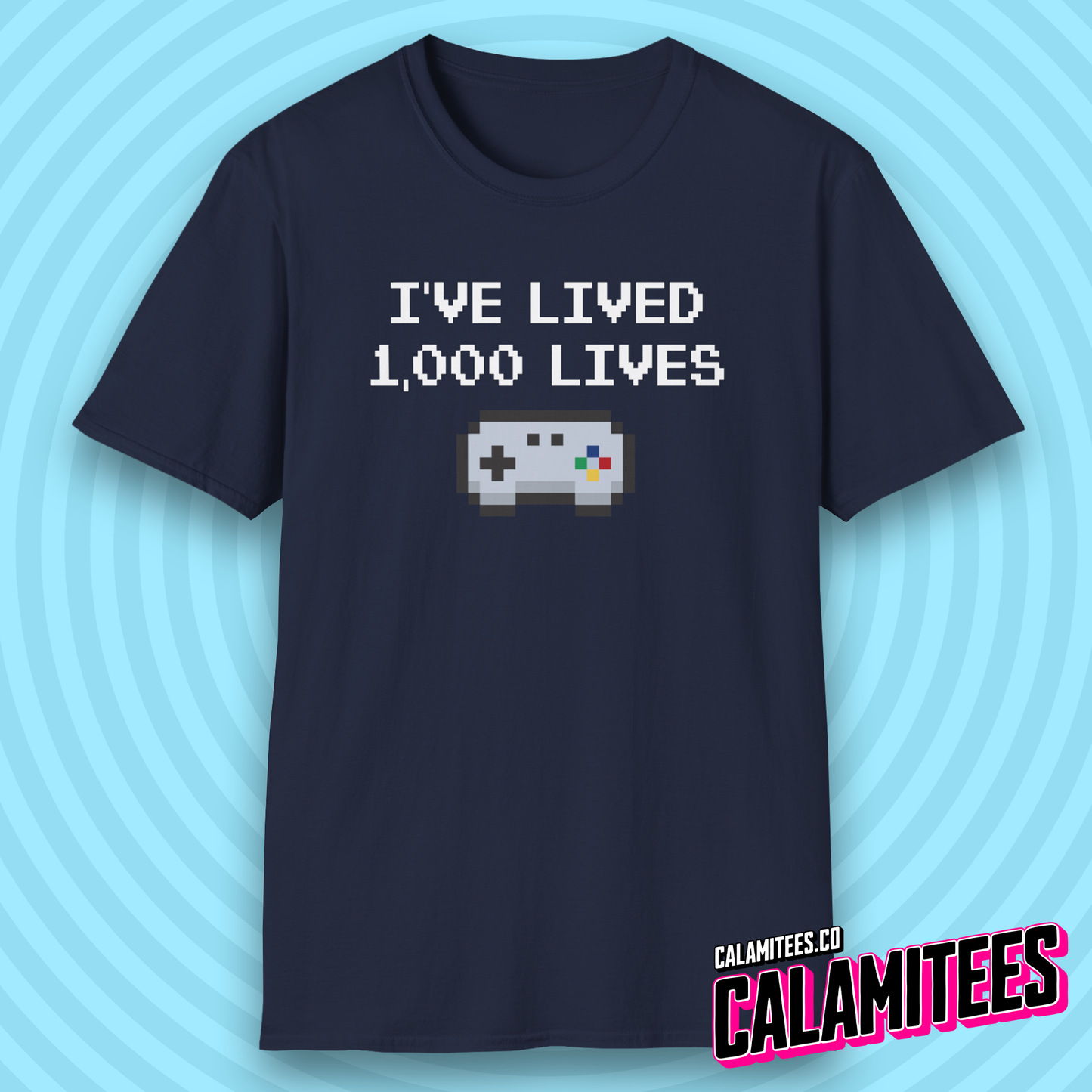 I've Lived 1,000 Lives 8-Bit Retro Pixel Art Video Gamer T-Shirt