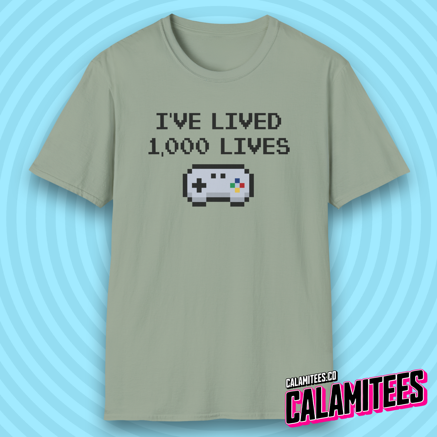 I've Lived 1,000 Lives 8-Bit Retro Pixel Art Video Gamer T-Shirt