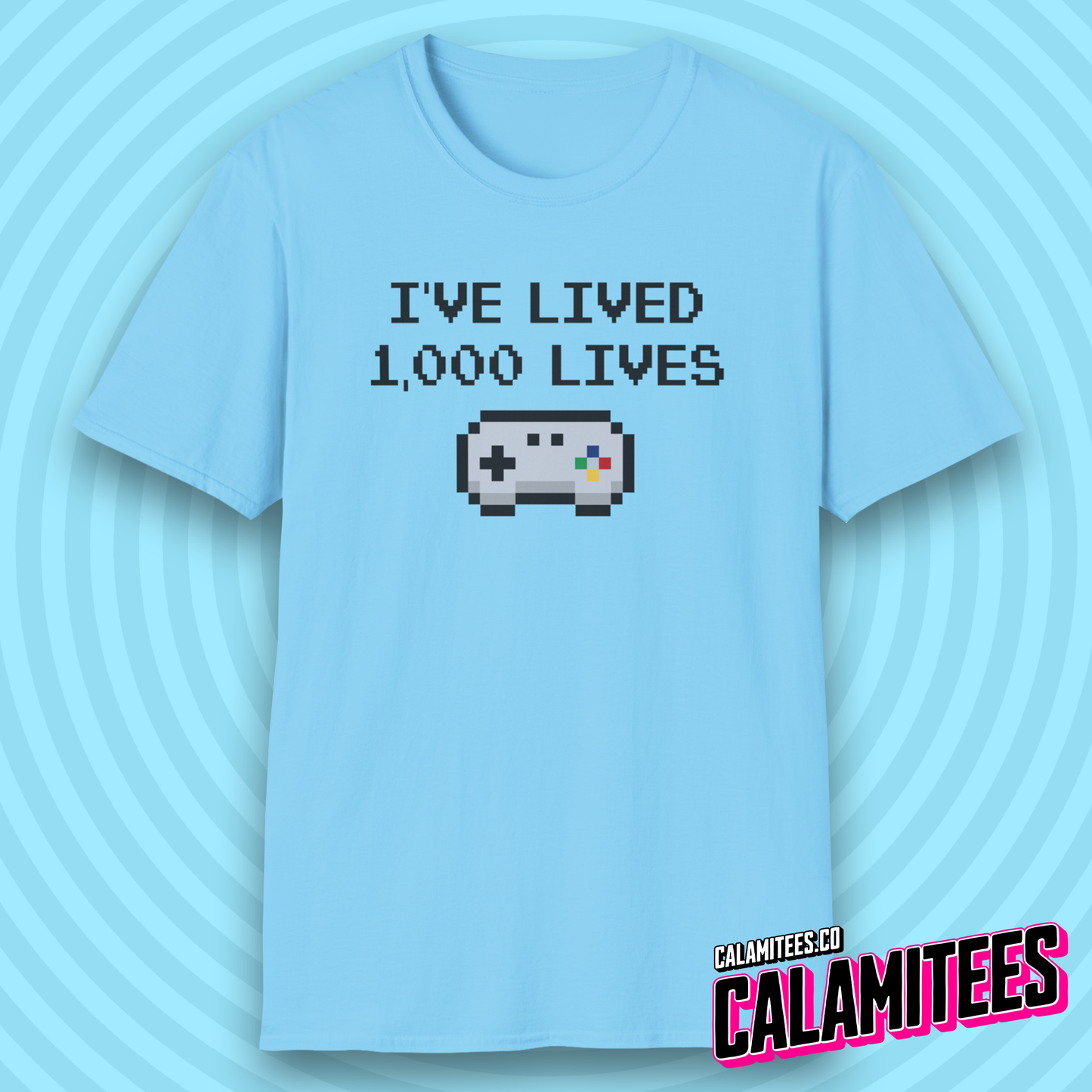 I've Lived 1,000 Lives 8-Bit Retro Pixel Art Video Gamer T-Shirt