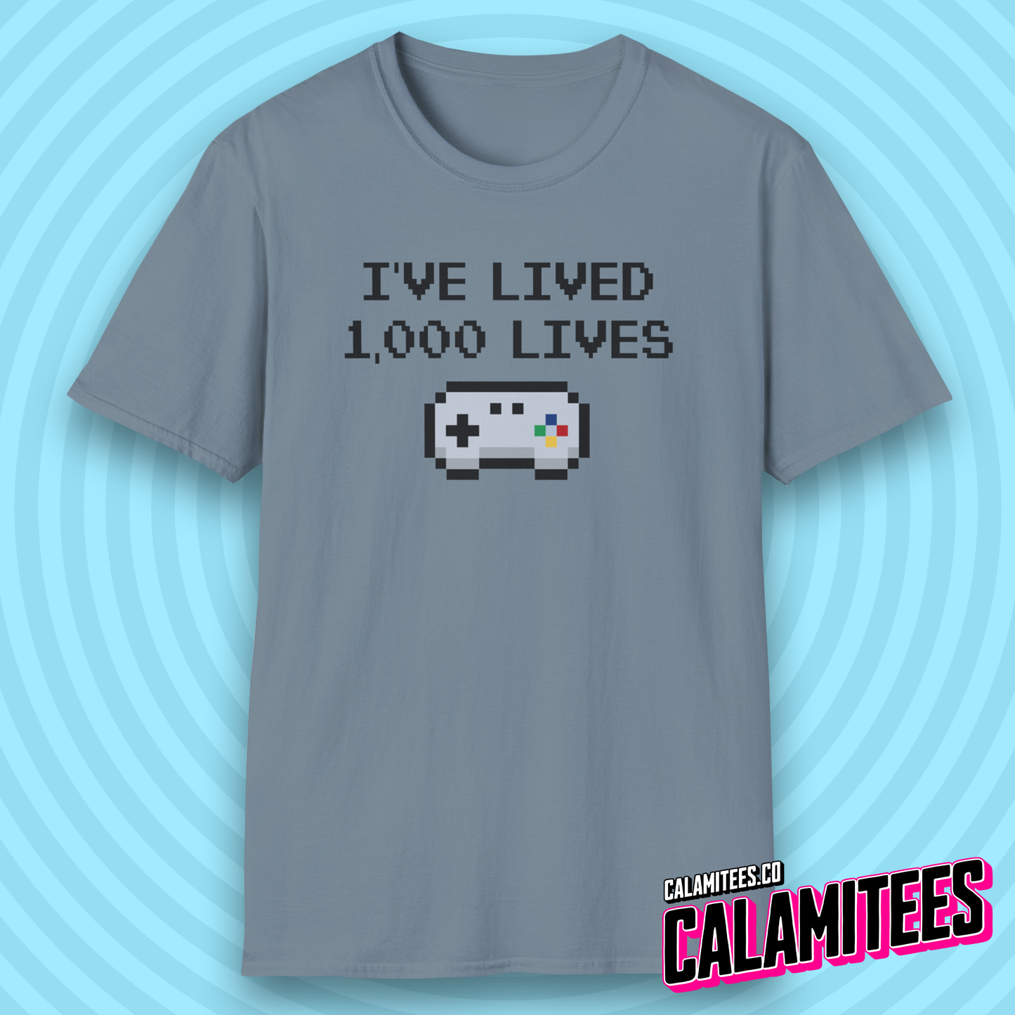 I've Lived 1,000 Lives 8-Bit Retro Pixel Art Video Gamer T-Shirt