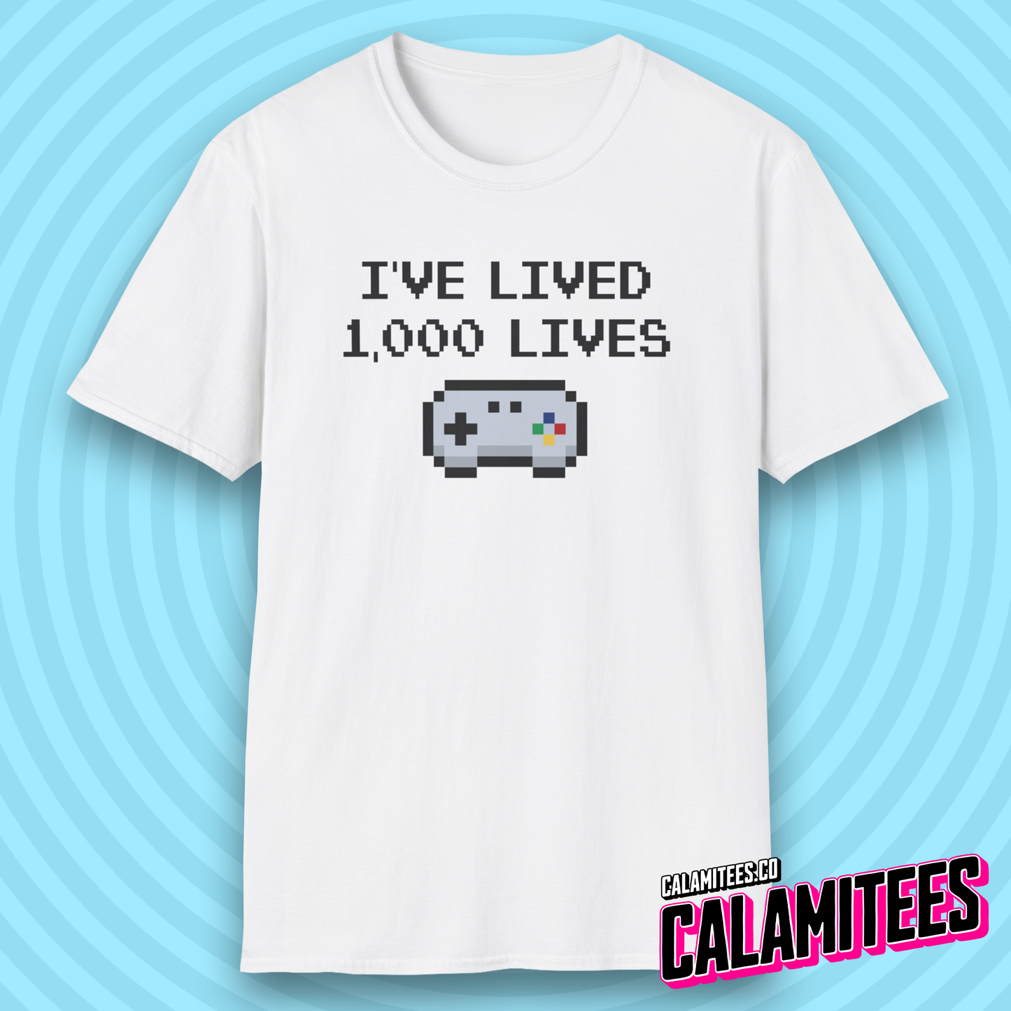 I've Lived 1,000 Lives 8-Bit Retro Pixel Art Video Gamer T-Shirt