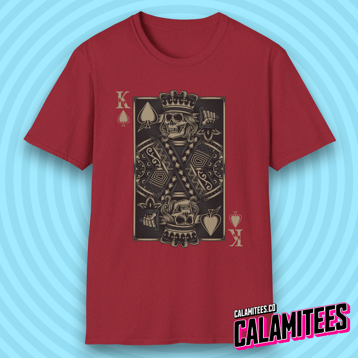 King of Spades Dark Gothic Skeleton Poker Playing Card T-Shirt
