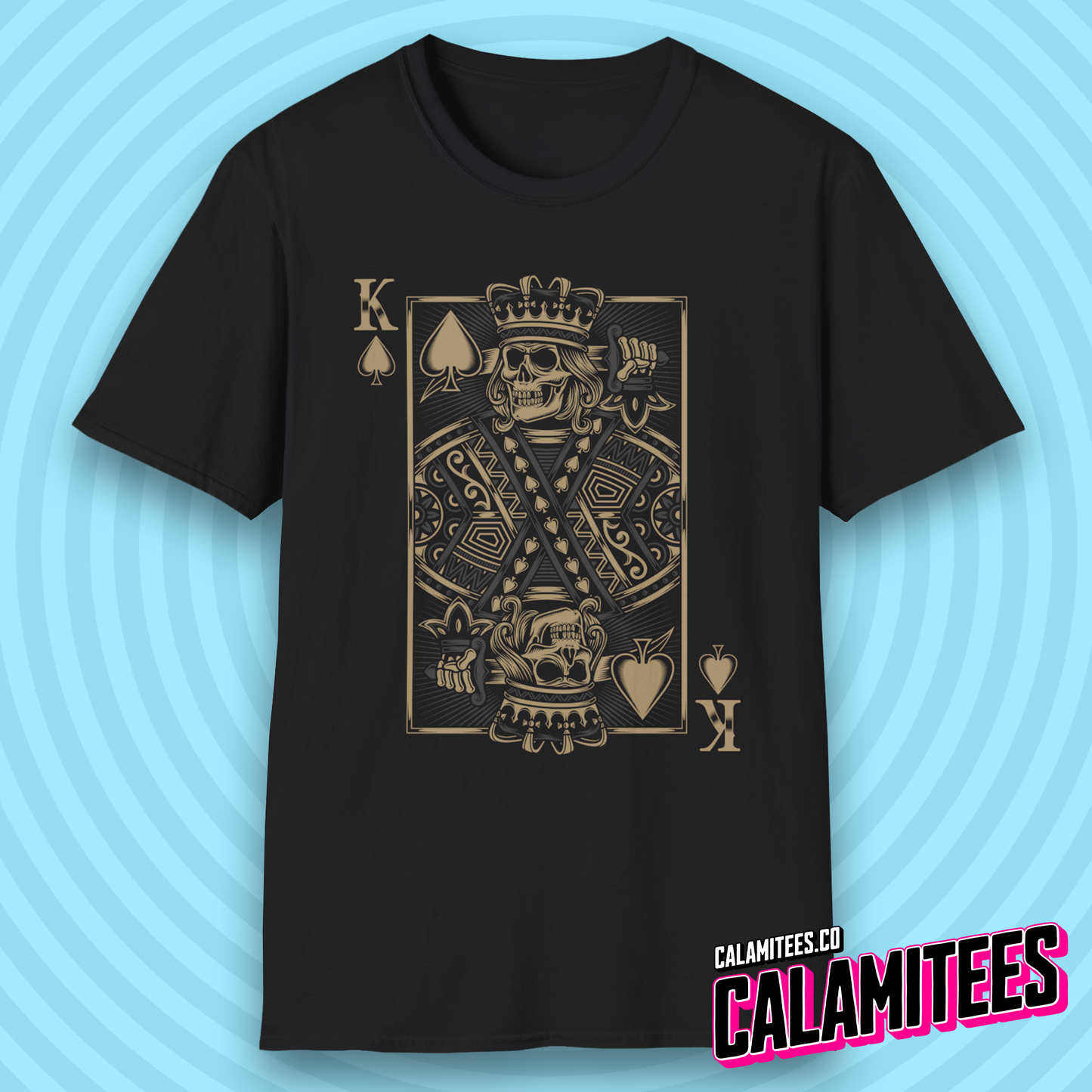 King of Spades Dark Gothic Skeleton Poker Playing Card T-Shirt