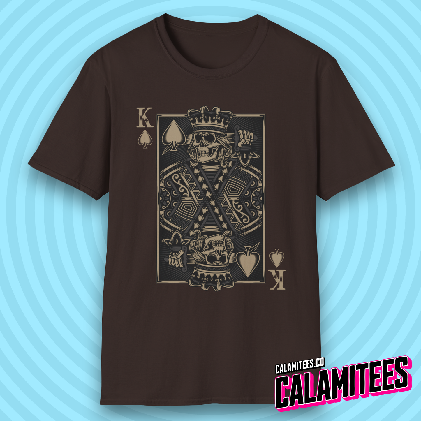 King of Spades Dark Gothic Skeleton Poker Playing Card T-Shirt