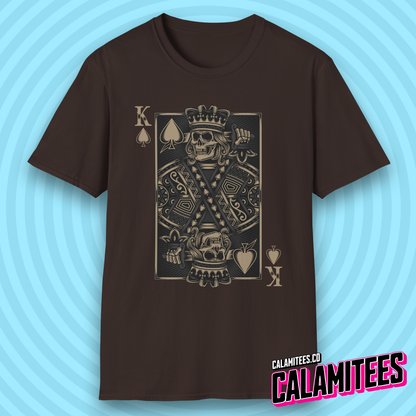 King of Spades Dark Gothic Skeleton Poker Playing Card T-Shirt