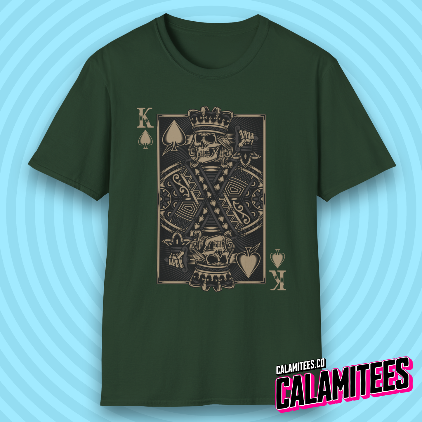 King of Spades Dark Gothic Skeleton Poker Playing Card T-Shirt