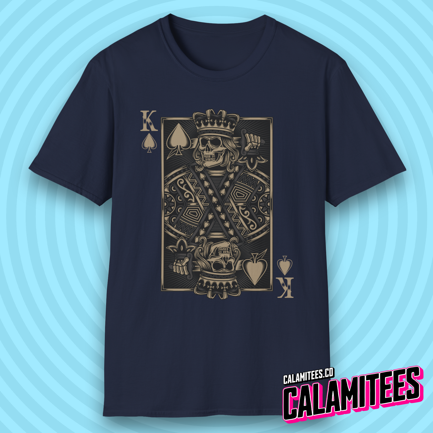 King of Spades Dark Gothic Skeleton Poker Playing Card T-Shirt