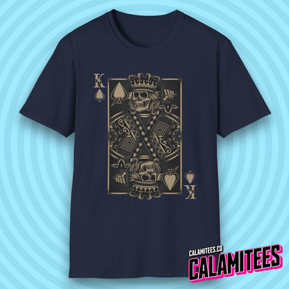 King of Spades Dark Gothic Skeleton Poker Playing Card T-Shirt