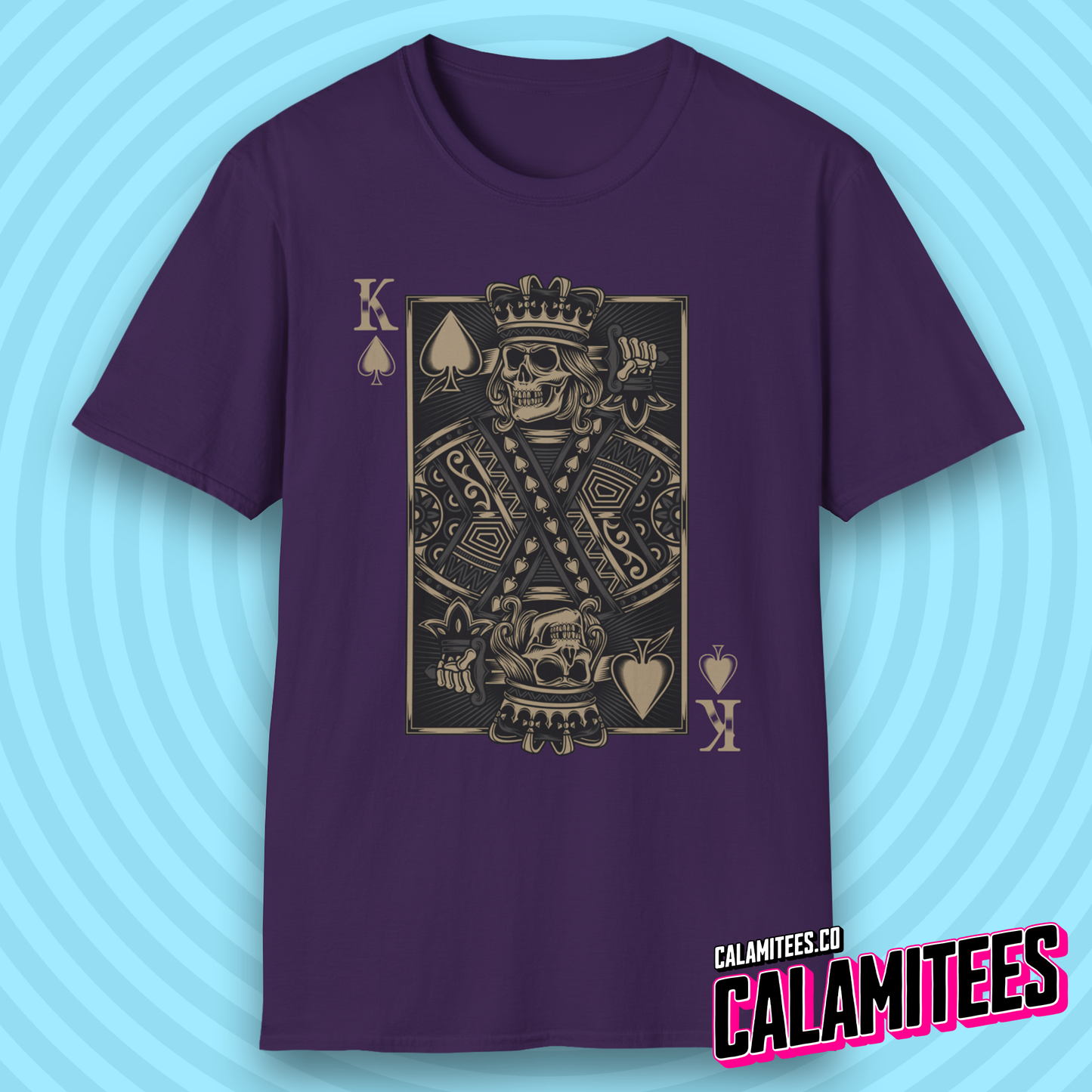 King of Spades Dark Gothic Skeleton Poker Playing Card T-Shirt