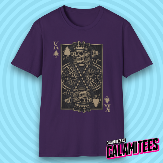 King of Spades Dark Gothic Skeleton Poker Playing Card T-Shirt