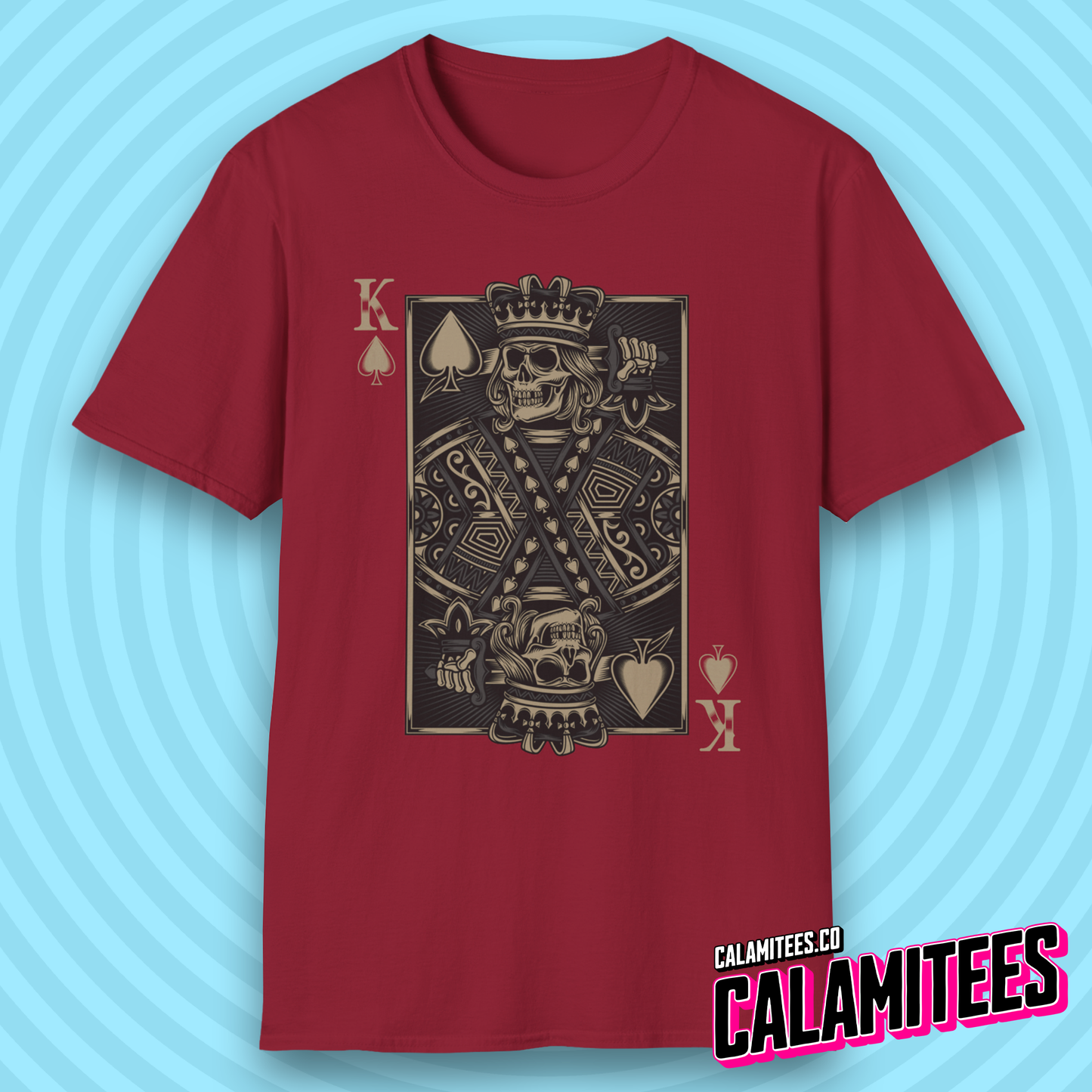 King of Spades Dark Gothic Skeleton Poker Playing Card T-Shirt