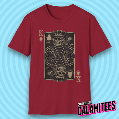 King of Spades Dark Gothic Skeleton Poker Playing Card T-Shirt