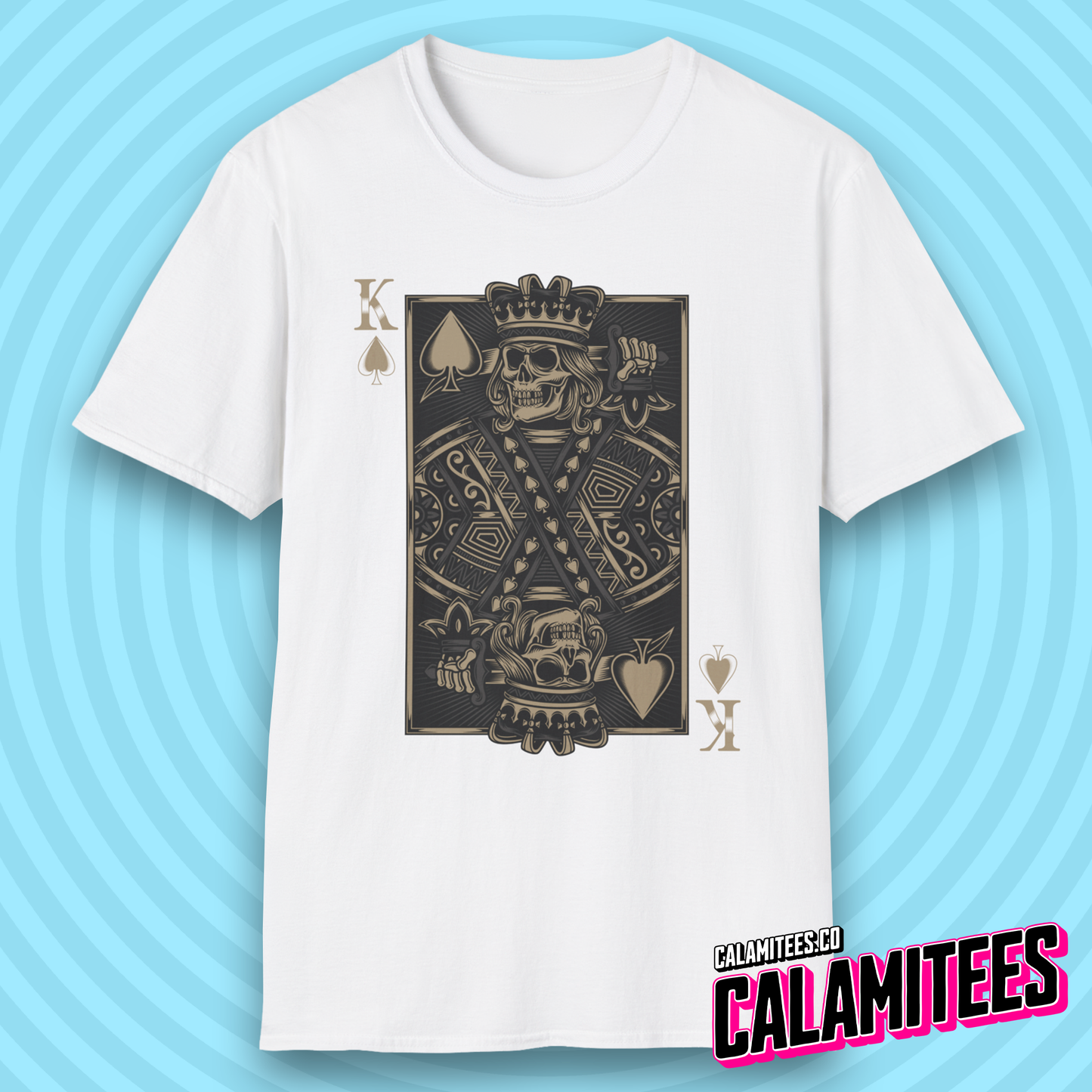 King of Spades Dark Gothic Skeleton Poker Playing Card T-Shirt