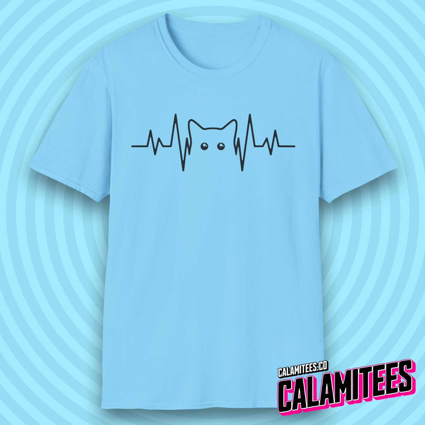 Cat Heartbeat Heartrate Pulse Line Kitty Kitten Pet Lover T-Shirt