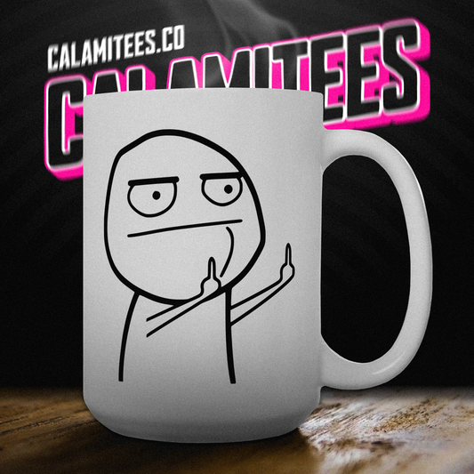 Middle Finger Flip-Off Meme Guy 15 oz Ceramic Coffee Mug