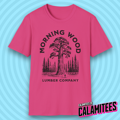 Morning Wood Lumber Company Rustic Vintage Style Funny Logo T-Shirt