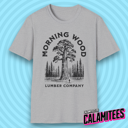 Morning Wood Lumber Company Rustic Vintage Style Funny Logo T-Shirt