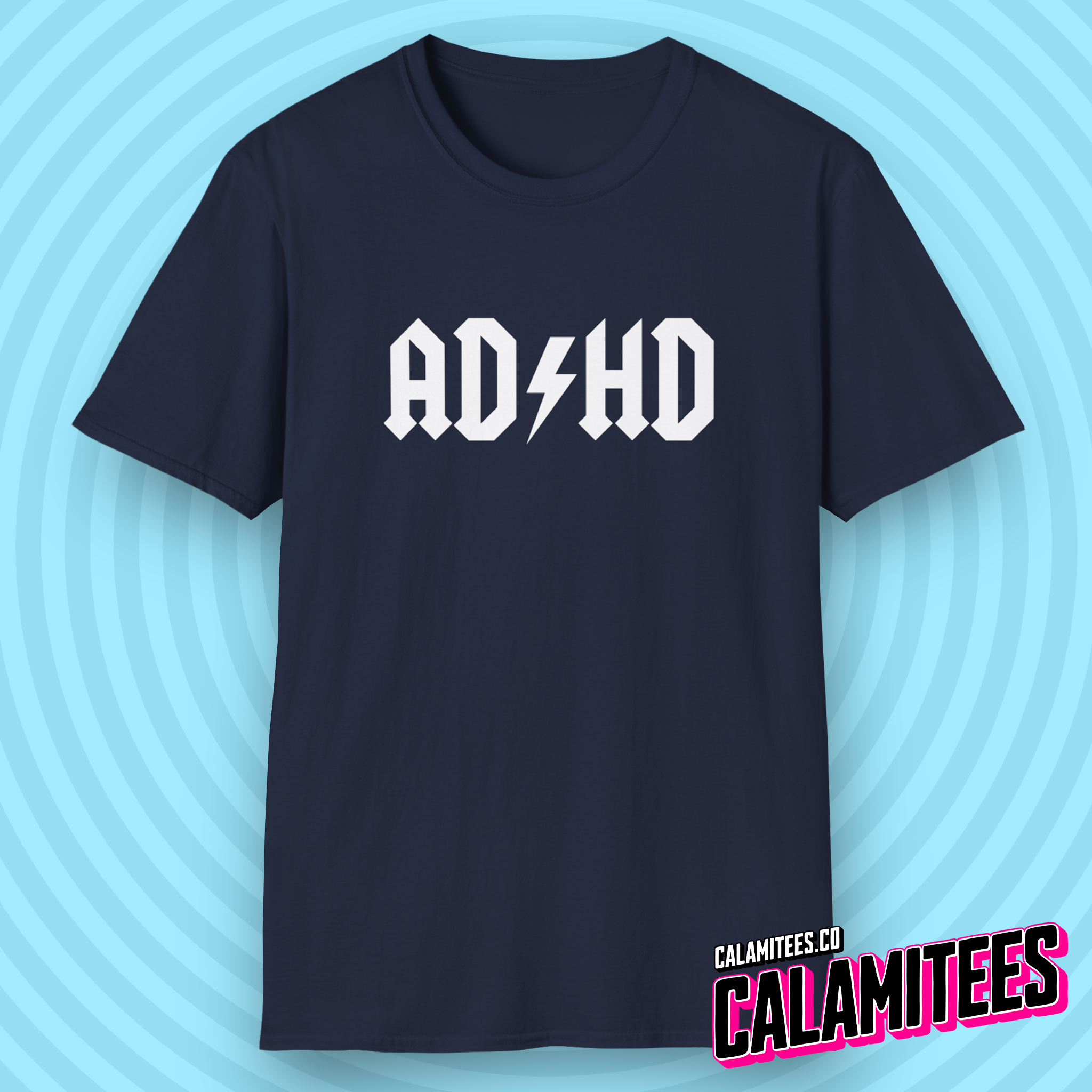 ADHD AD/HD ACDC Parody Lightning Bolt Logo T-Shirt – CALAMITEES