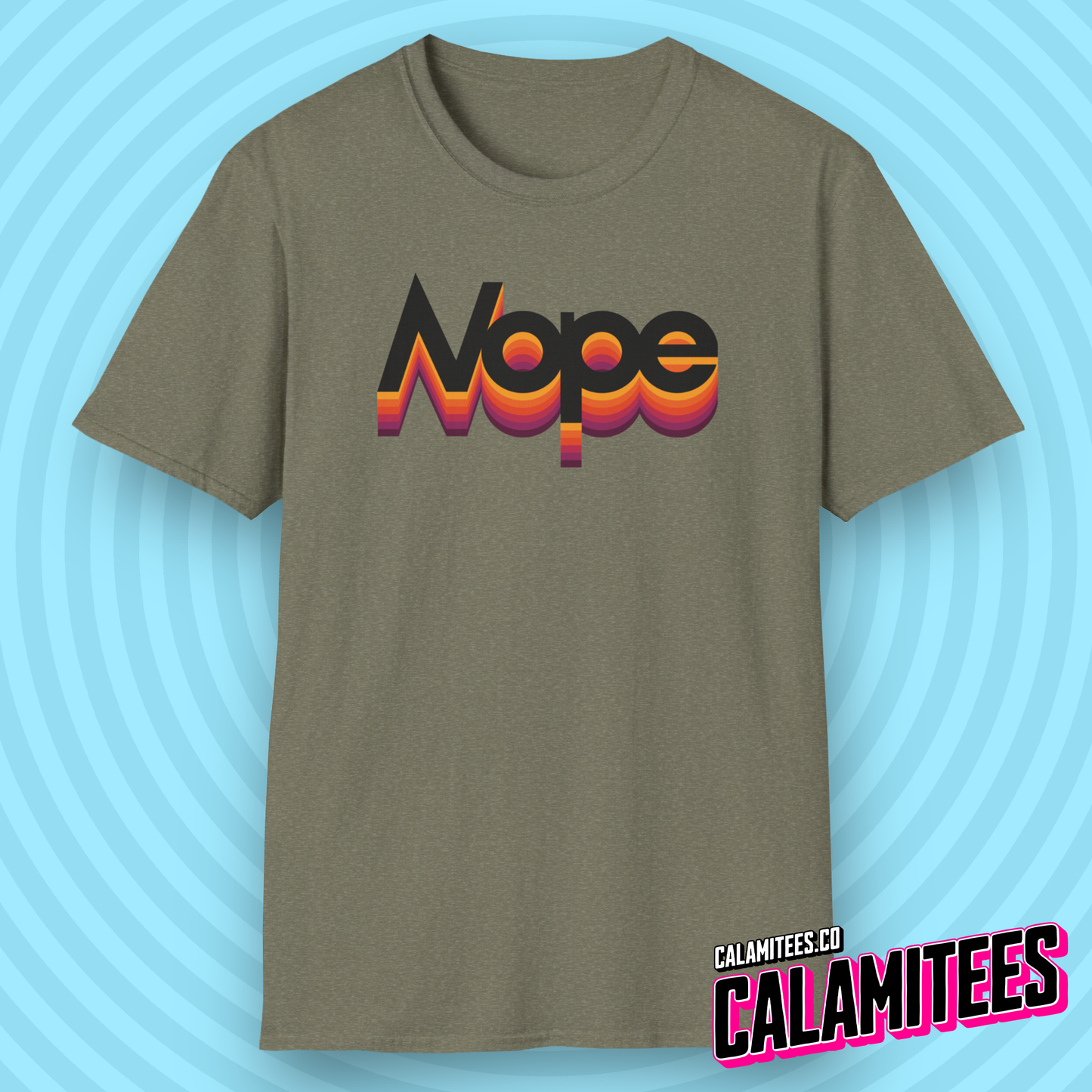 Nope 70s 80s Retro VHS Style Color Shadow Logo T-Shirt