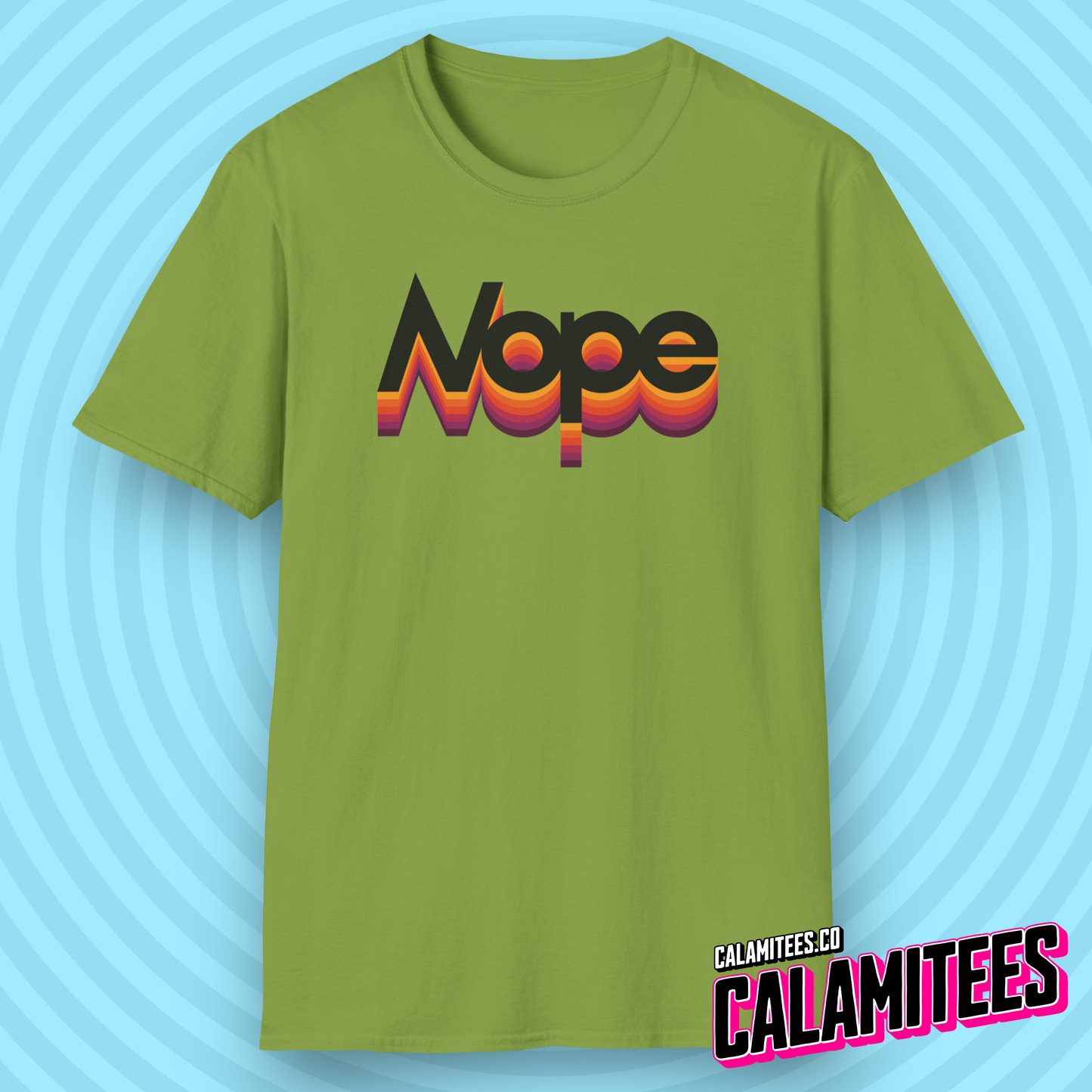 Nope 70s 80s Retro VHS Style Color Shadow Logo T-Shirt