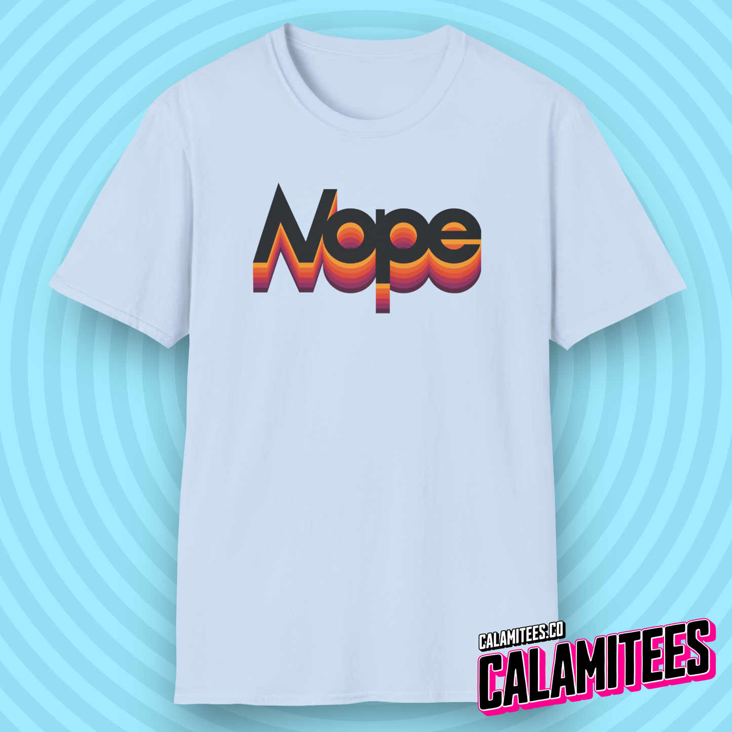 Nope 70s 80s Retro VHS Style Color Shadow Logo T-Shirt