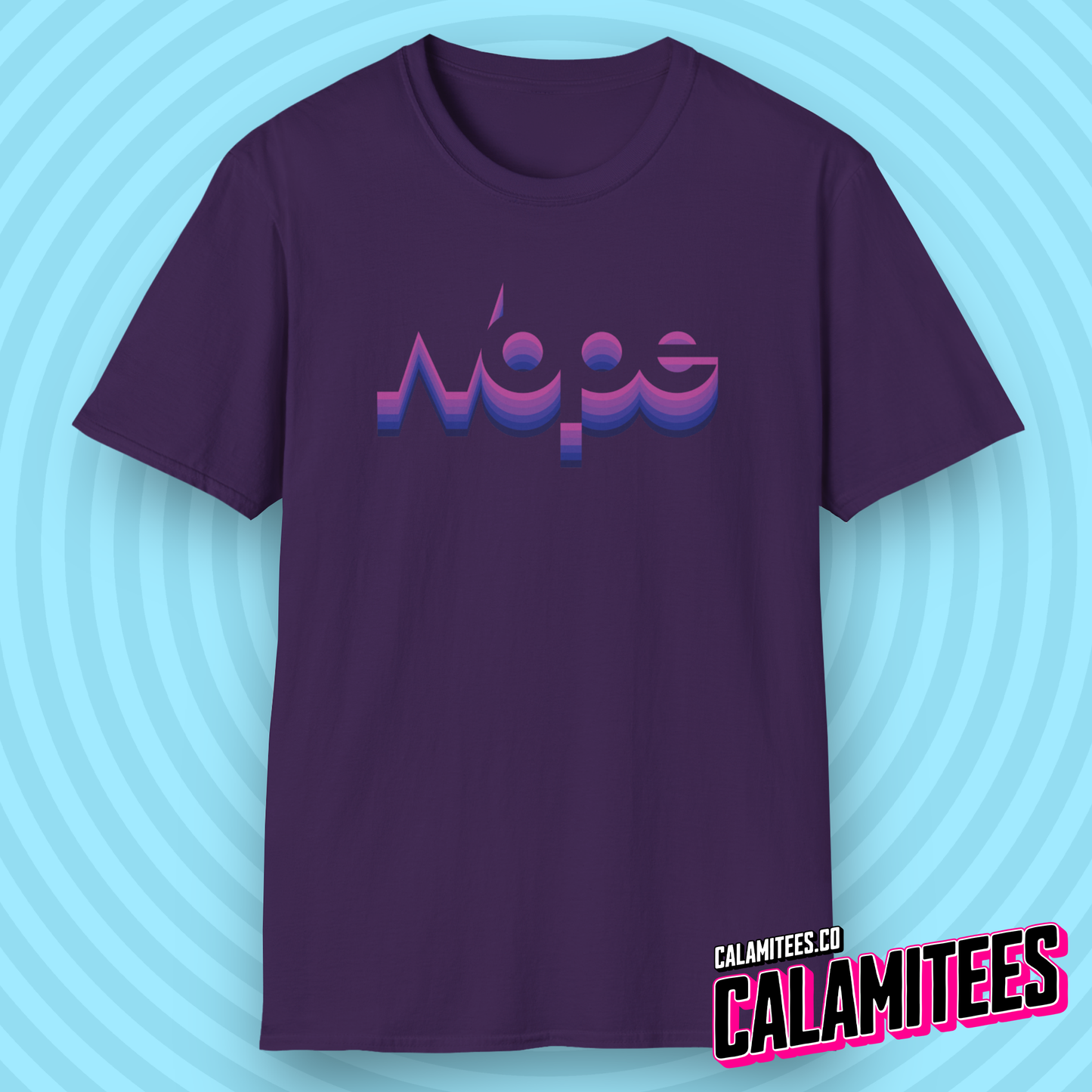 Nope 70s 80s Retro VHS Style Color Shadow Logo T-Shirt