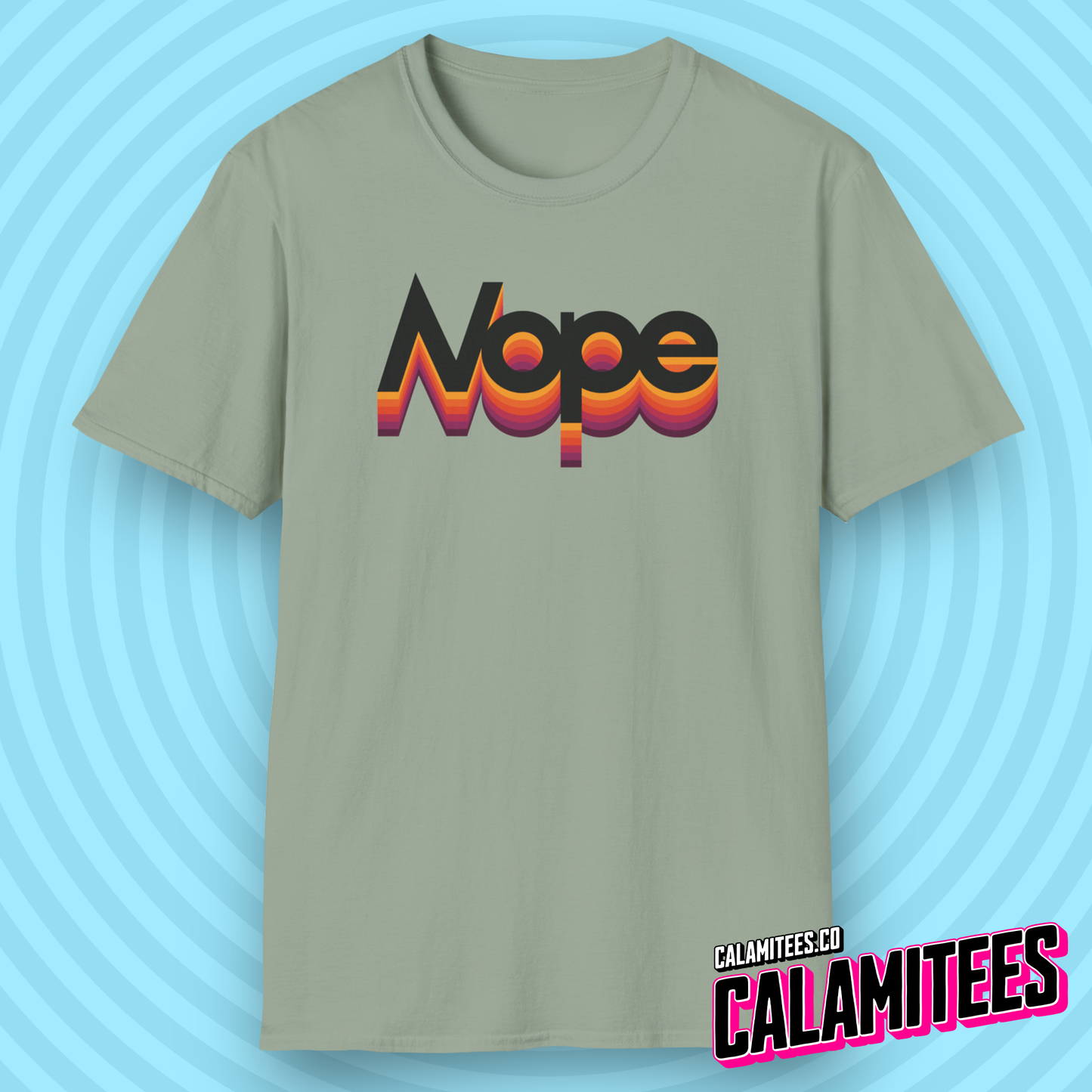 Nope 70s 80s Retro VHS Style Color Shadow Logo T-Shirt