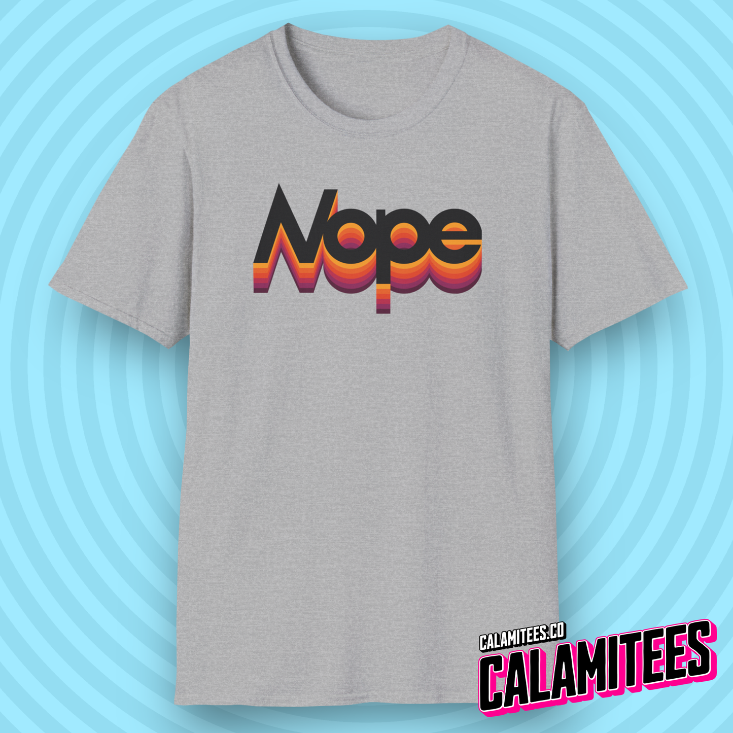 Nope 70s 80s Retro VHS Style Color Shadow Logo T-Shirt