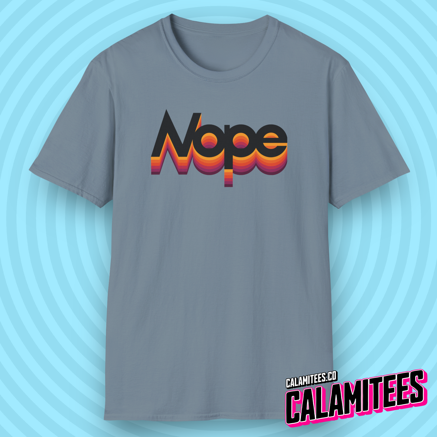 Nope 70s 80s Retro VHS Style Color Shadow Logo T-Shirt