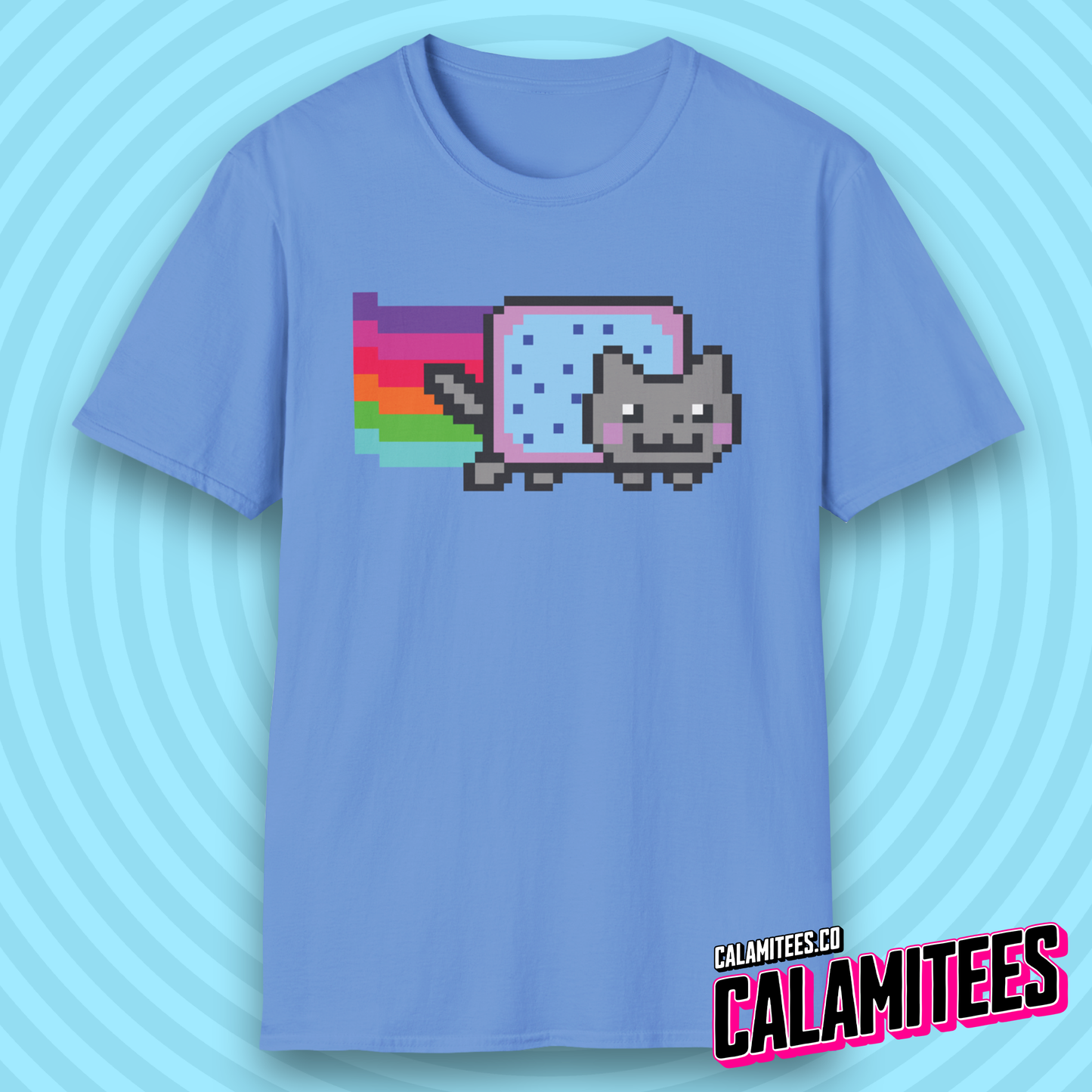 Rainbow Pop-Tart Cat 8-Bit Pixel Art Nyan Cat Style Meme Nostalgia T-Shirt