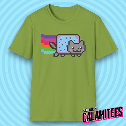 Rainbow Pop-Tart Cat 8-Bit Pixel Art Nyan Cat Style Meme Nostalgia T-Shirt