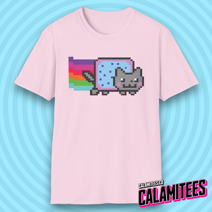 Rainbow Pop-Tart Cat 8-Bit Pixel Art Nyan Cat Style Meme Nostalgia T-Shirt