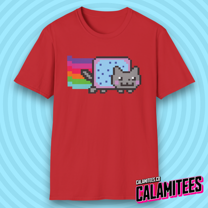 Rainbow Pop-Tart Cat 8-Bit Pixel Art Nyan Cat Style Meme Nostalgia T-Shirt
