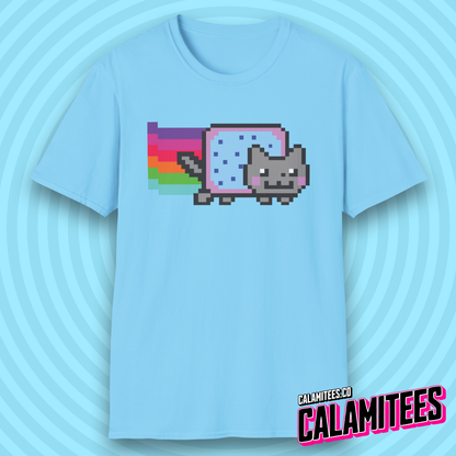 Rainbow Pop-Tart Cat 8-Bit Pixel Art Nyan Cat Style Meme Nostalgia T-Shirt